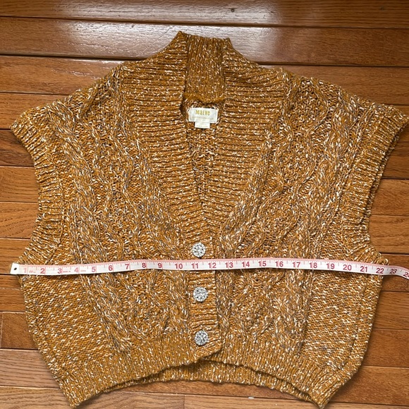 Gorgeous Anthropologie Mustard Yellow Sweater Vest L - Picture 2 of 6